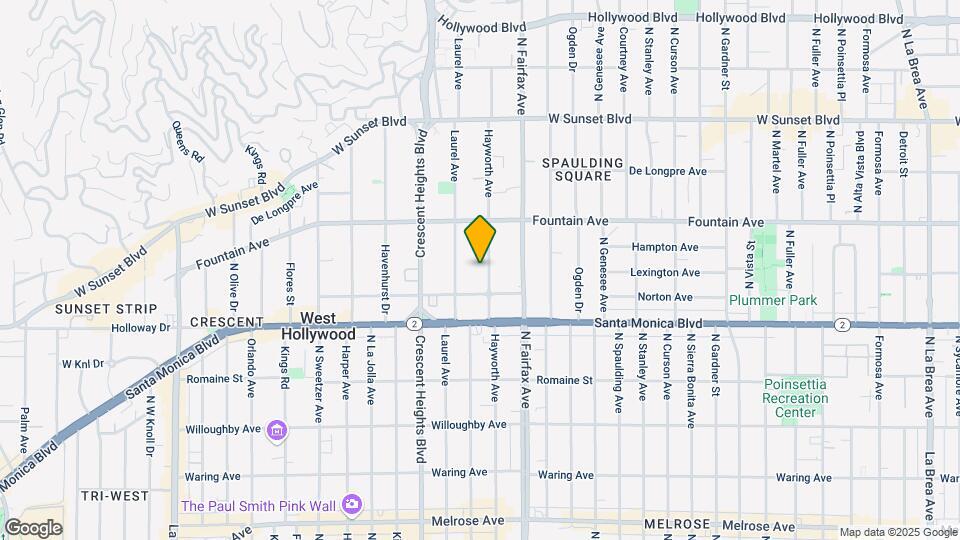 1227 N Hayworth Ave Map and Location Details