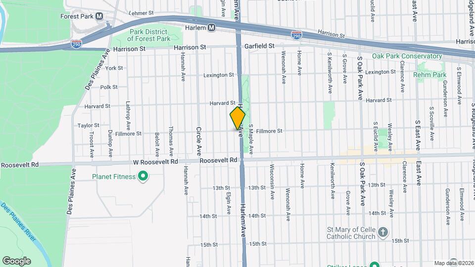 1101 Harlem Ave Map and Location Details