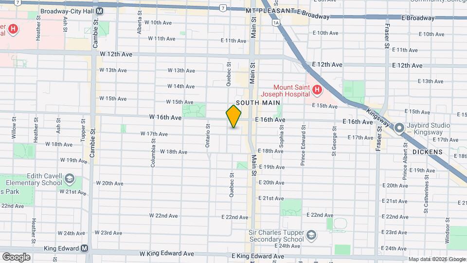 135 E 17th Ave Map and Location Details