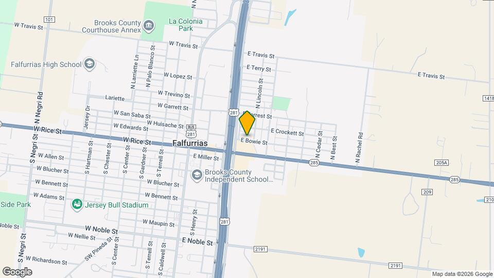 409 E Bowie St Map and Location Details