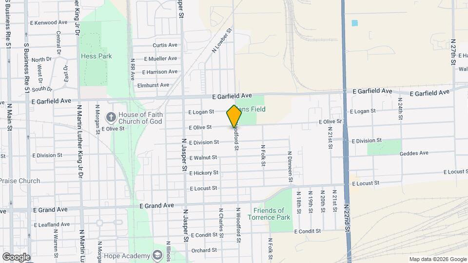 1741 N Woodford St Map and Location Details