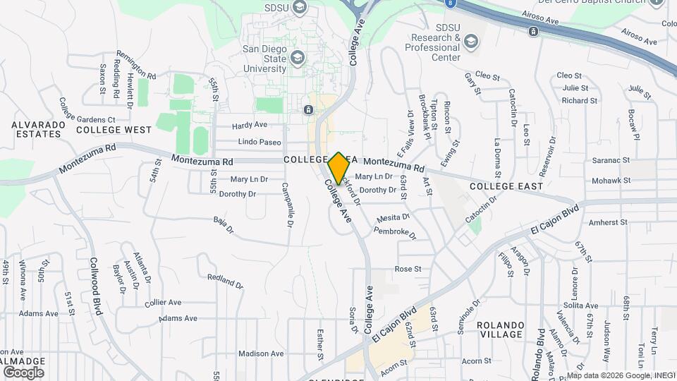 5025 College Ave, Unit College Ave Apartment Map and Location Details