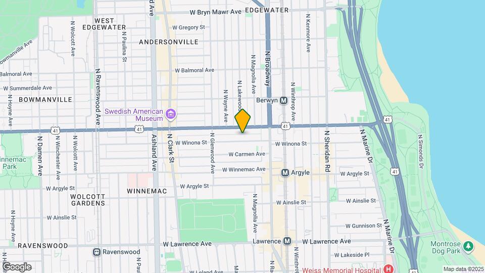 1258 W Winona St Map and Location Details