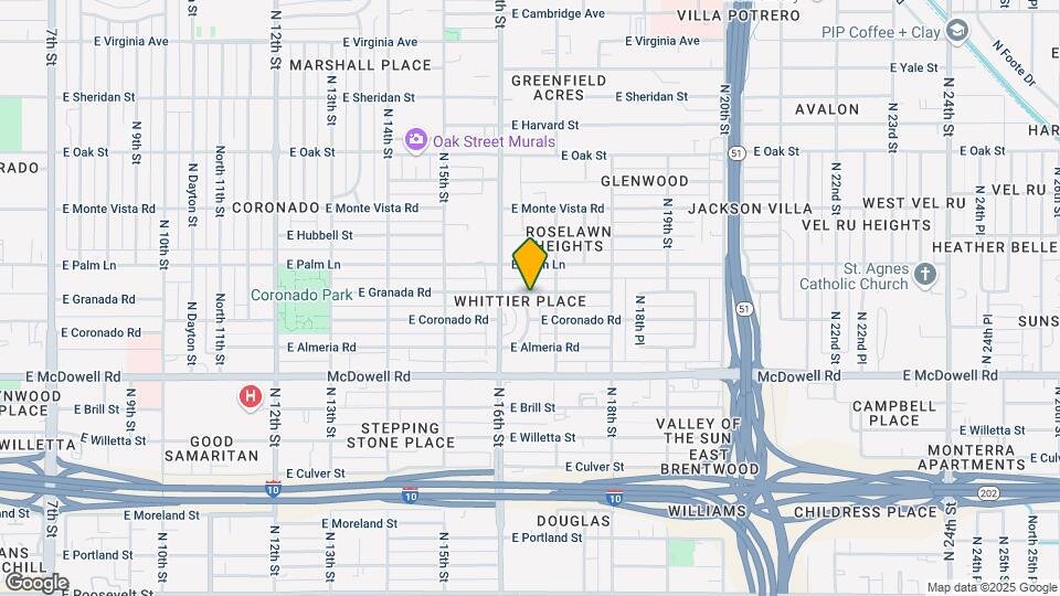 1815 N Whittier Dr Map and Location Details