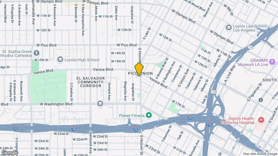 1617 S Hoover St Mapa y Detalles de la Ubicación