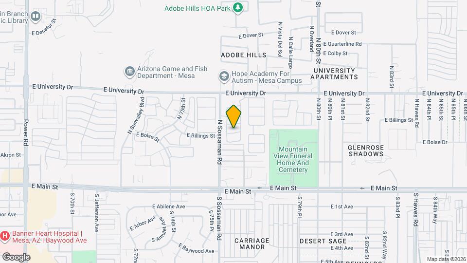 7640 E Barstow St Map and Location Details