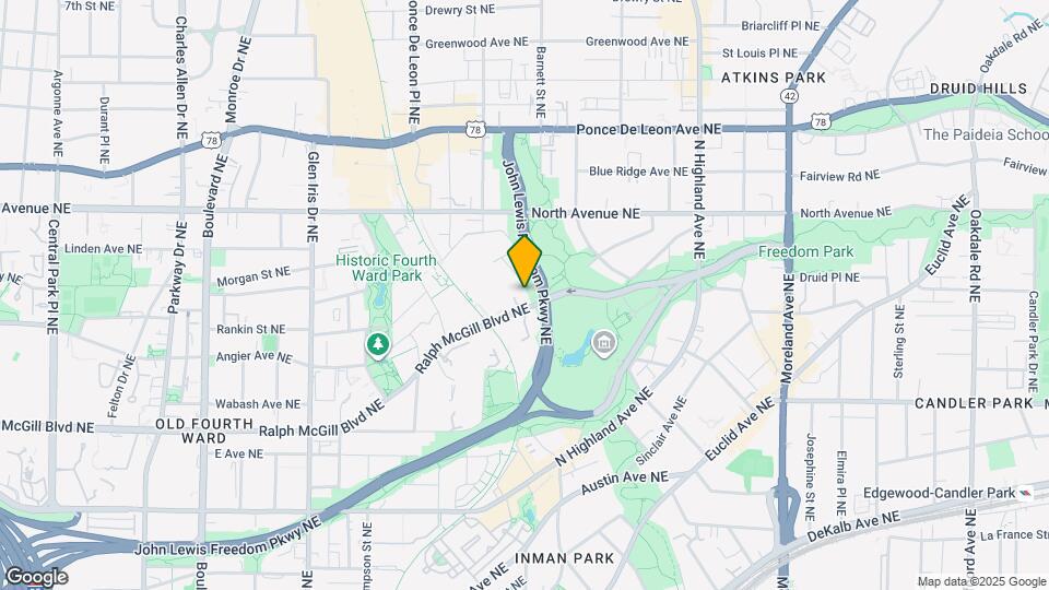 850 Ralph McGill Blvd NE Map and Location Details