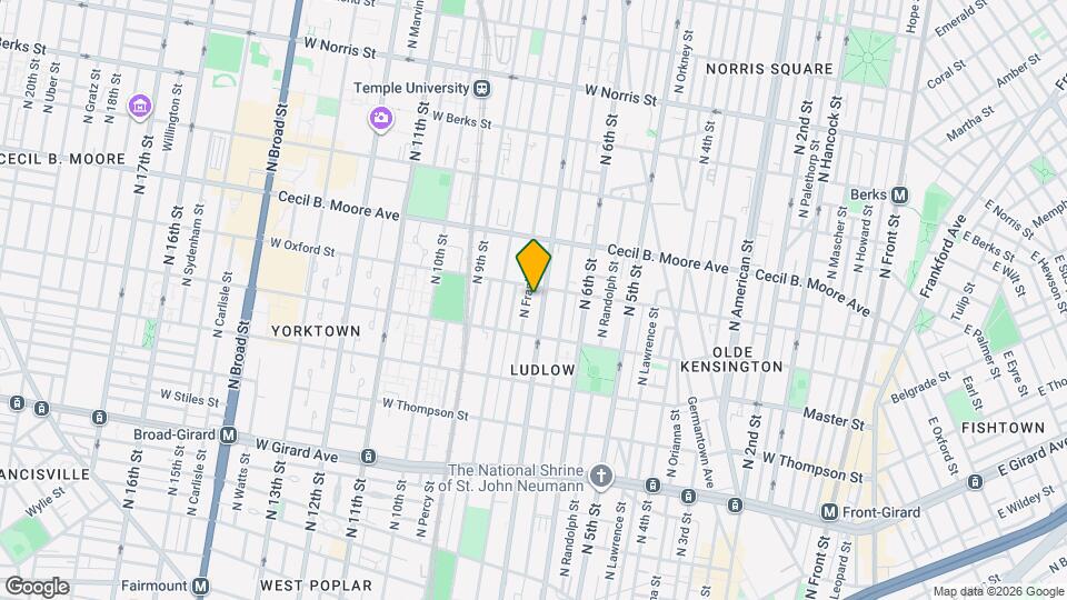 1539 N Franklin St Map and Location Details