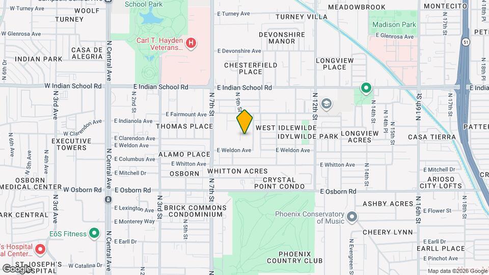 3809 N 9th St Map and Location Details