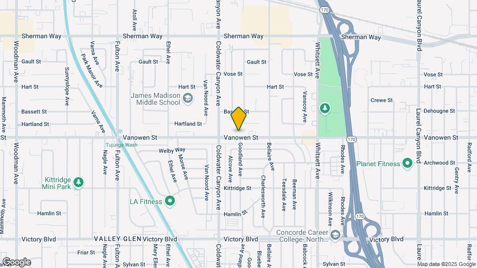 12805 Vanowen St Map and Location Details