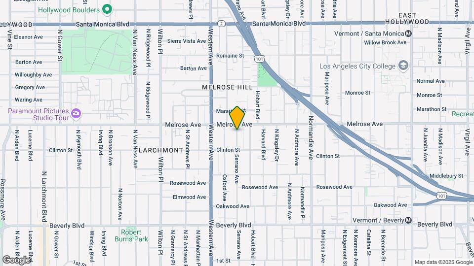 646 N Serrano Ave Map and Location Details