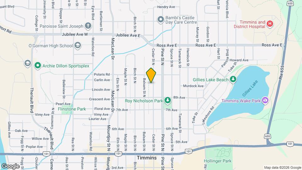 309 Cedar St N Map and Location Details