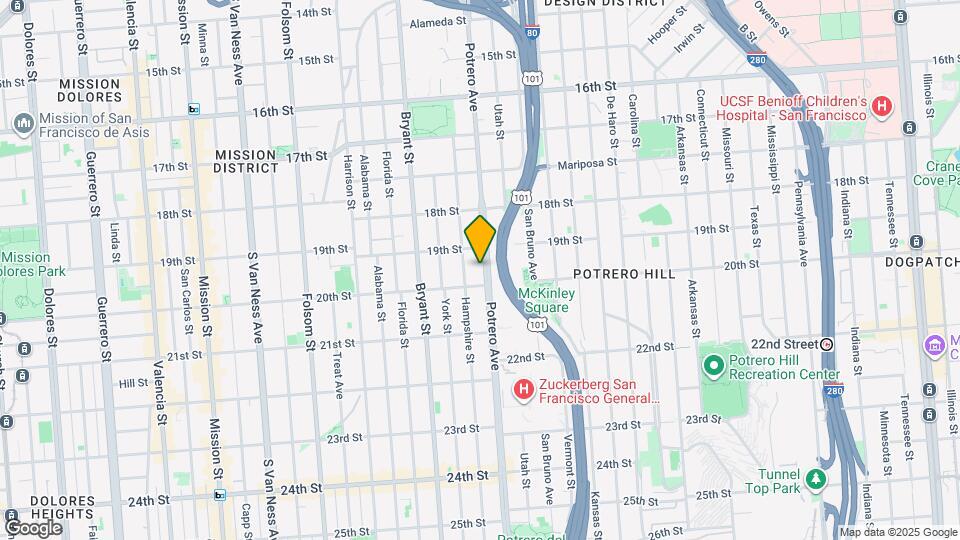 756 Potrero Ave, Unit Lower Unit Map and Location Details