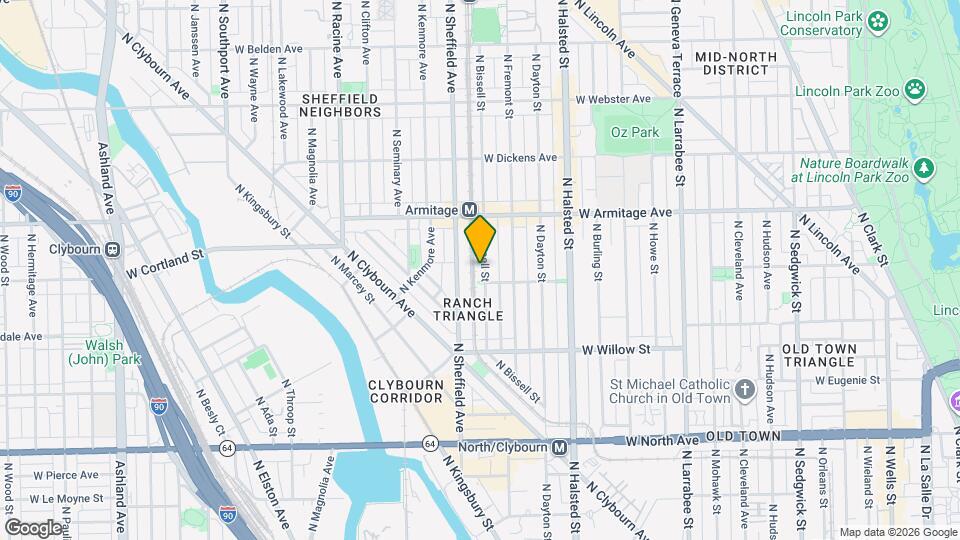 1912 N Bissell St, Unit Garden Map and Location Details