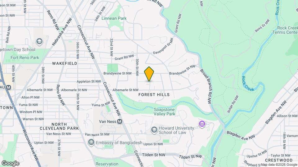 2947 Albemarle St NW, Unit Bright English Basement Apartment Map and Location Details