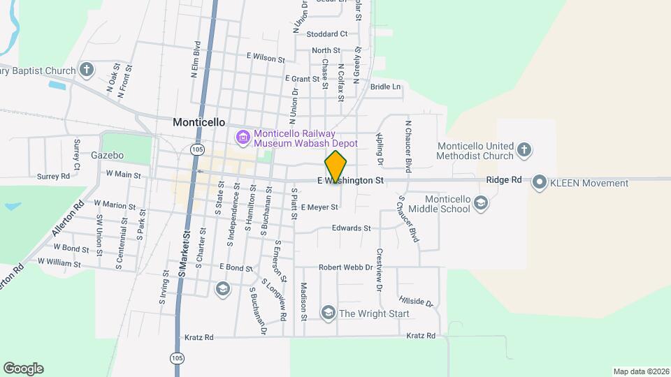 813 E Washington St Map and Location Details