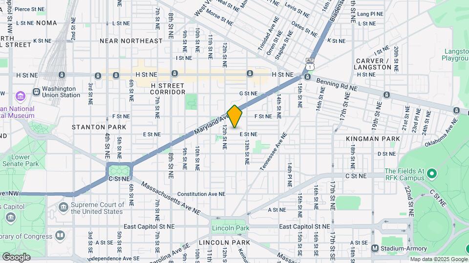 1216 E Street NE Unit Map and Location Details