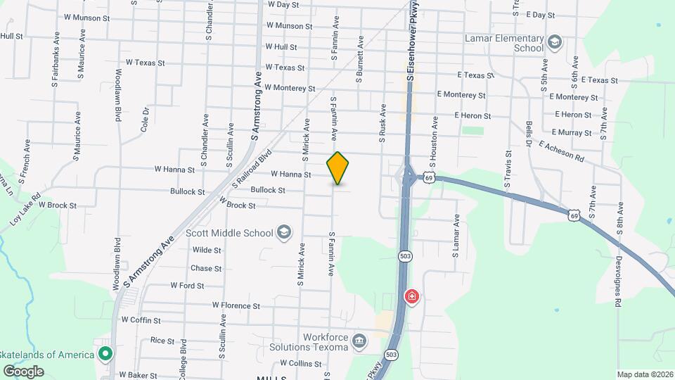 1624 S Fannin Ave Map and Location Details