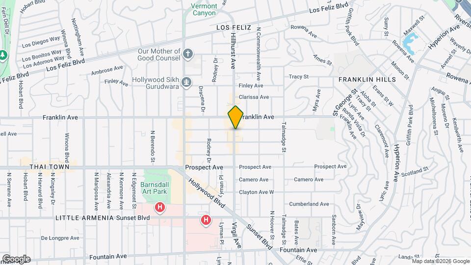 1822 Hillhurst Ave Map and Location Details