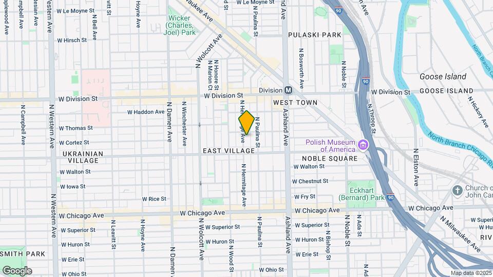 1033 N Hermitage Ave Map and Location Details