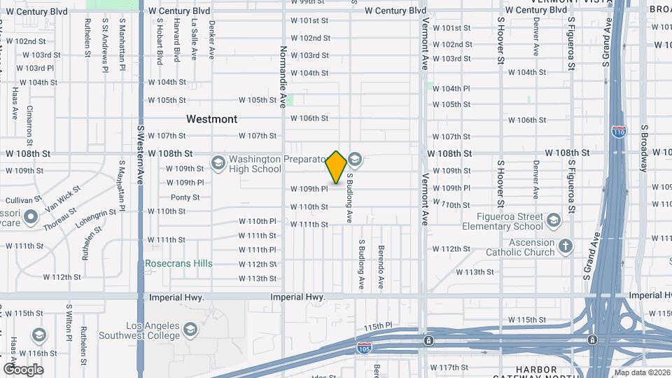 1222 3/4-1224 W 109th Pl, Unit 1222 3/4 Map and Location Details