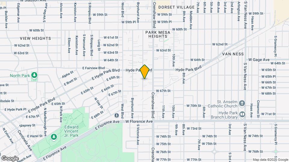 6544 S Victoria Ave Mapa y Detalles de la Ubicación
