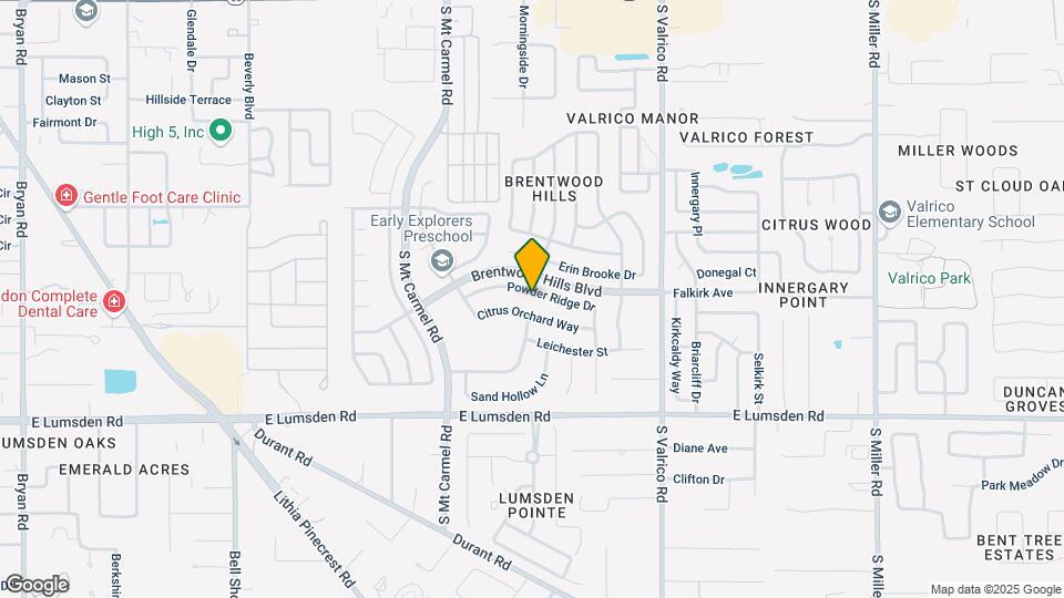 1627 Powder Ridge Dr Map and Location Details