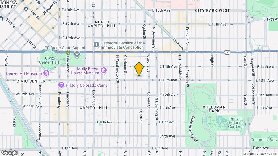 1317 N Ogden St Mapa y Detalles de la Ubicación