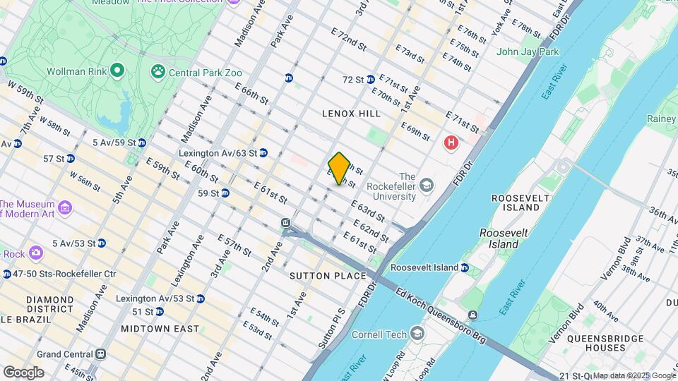 329 E 63rd St Mapa y Detalles de la Ubicación
