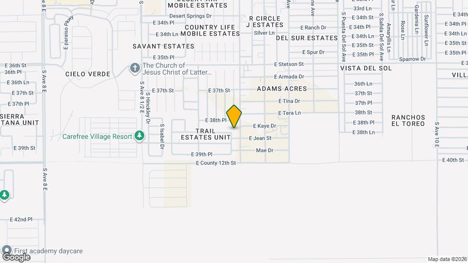 8960 E 38th Ln Map and Location Details