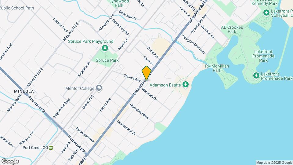 345 Lakeshore Rd E Map and Location Details