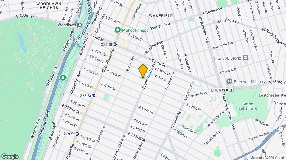 866 E 230th St Map and Location Details