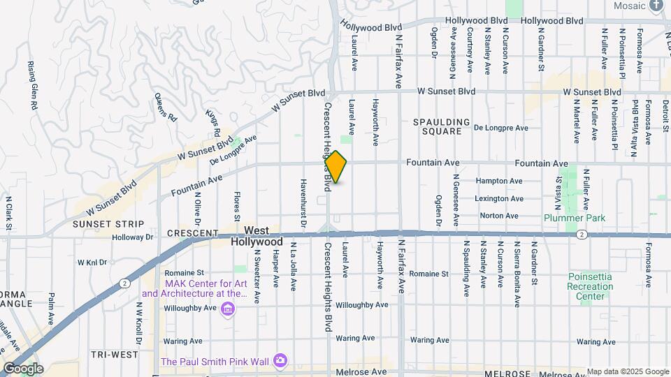 1242 N Crescent Heights Blvd Map and Location Details