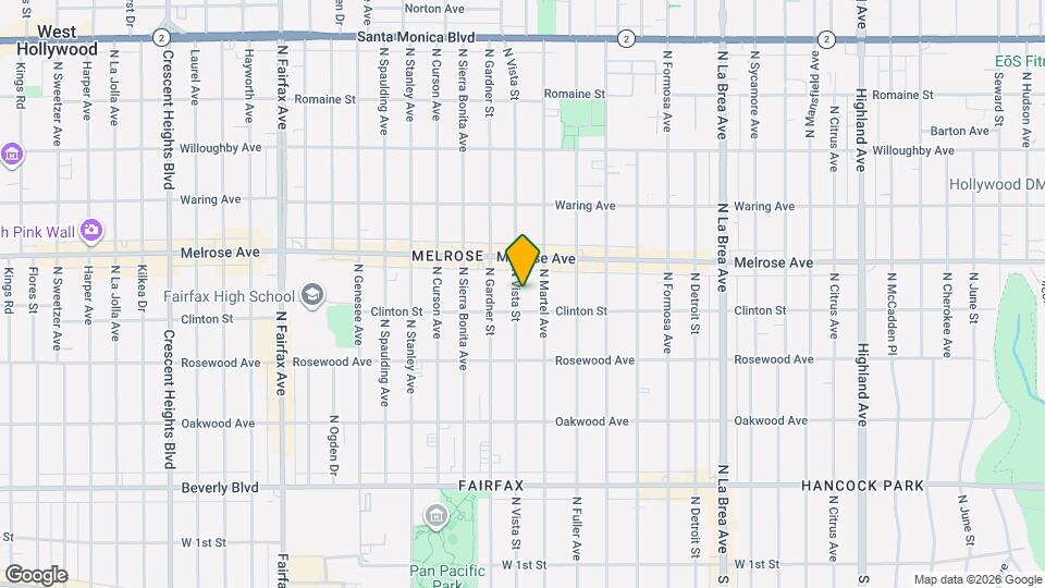 616 N Vista St Map and Location Details