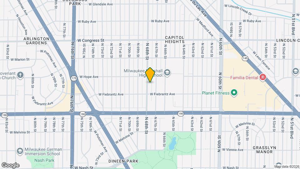 4142 N 68th St Map and Location Details