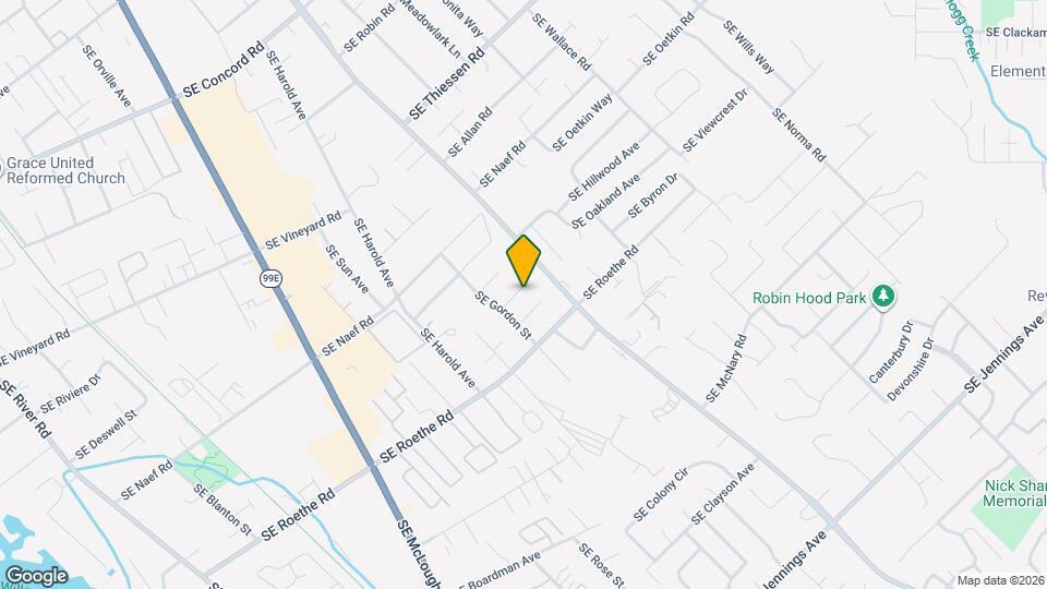 16554 SE Gordon Ct Map and Location Details