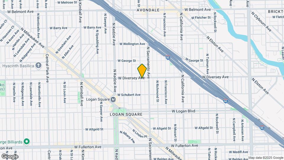 3023 W Diversey Ave Map and Location Details
