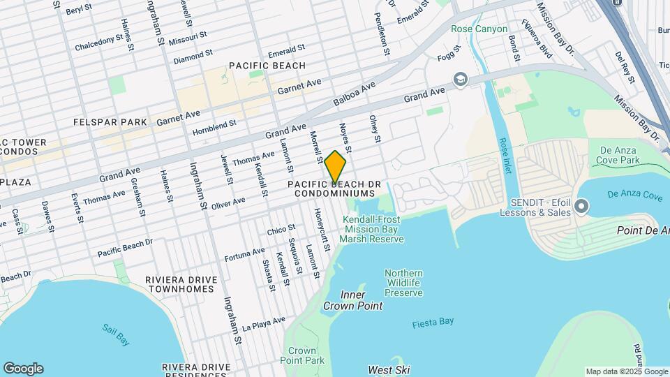 2014-2018 Pacific Beach Dr Map and Location Details