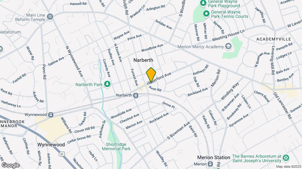 Metropolitan Narberth Station Mapa y Detalles de la Ubicación