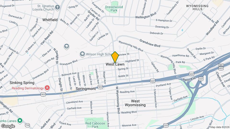 2268 READING Map and Location Details