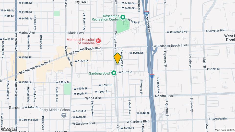 15600 S Vermont Ave Map and Location Details