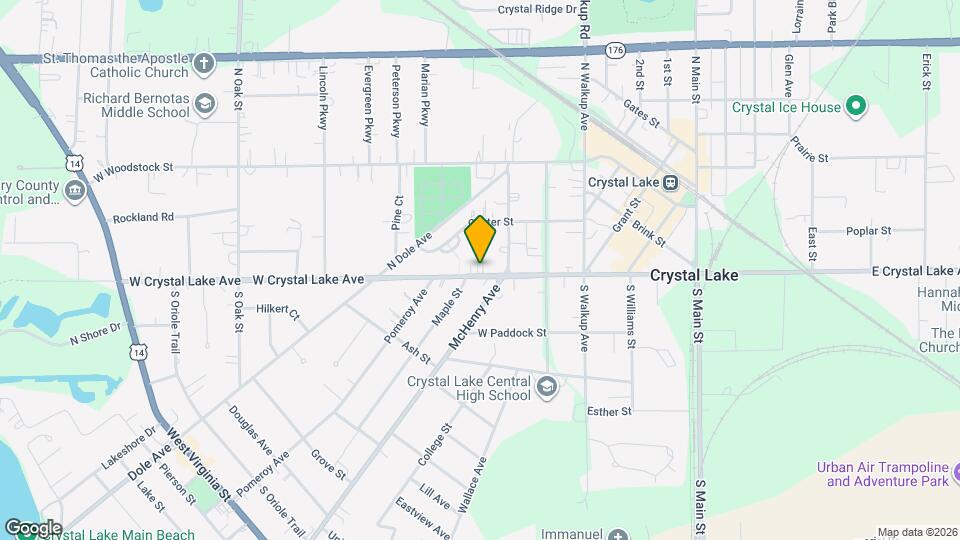 124 W Crystal Lake Ave Map and Location Details