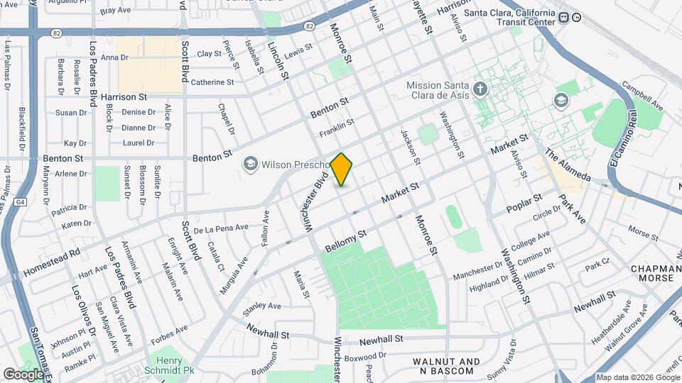 1595 Santa Clara St Map and Location Details