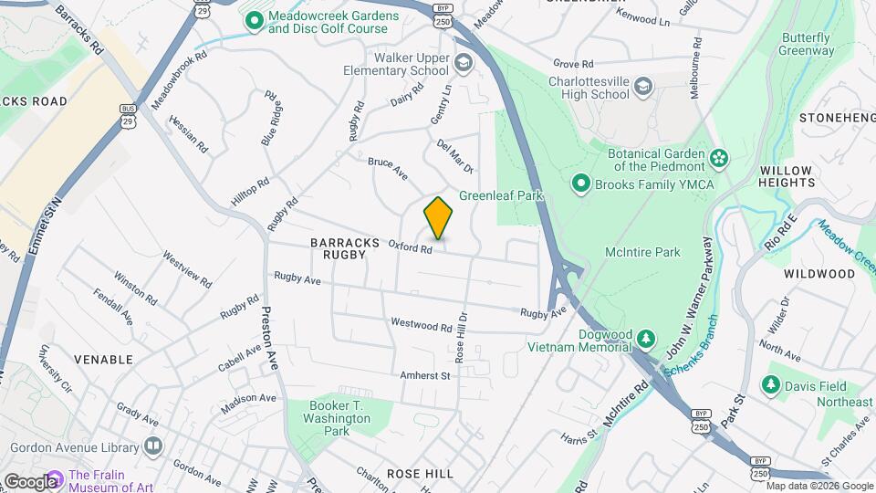 1519 Oxford Rd, Unit One Bedroom Apartment Map and Location Details