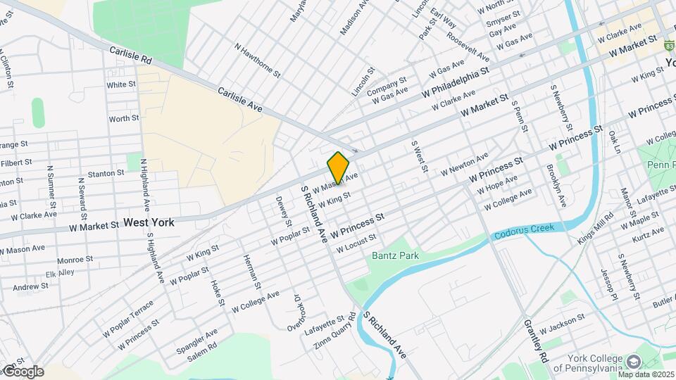 831 W King St Map and Location Details