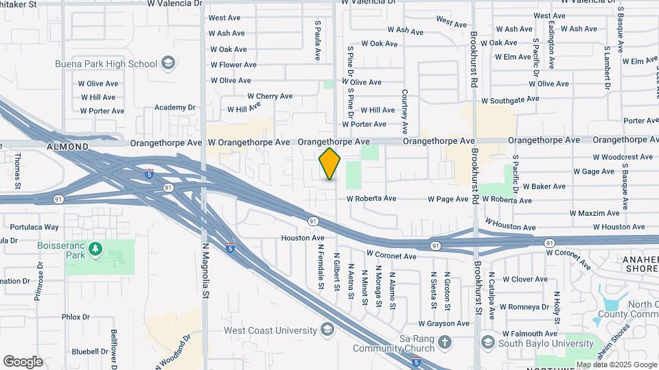 2306 W Baker Ave Map and Location Details