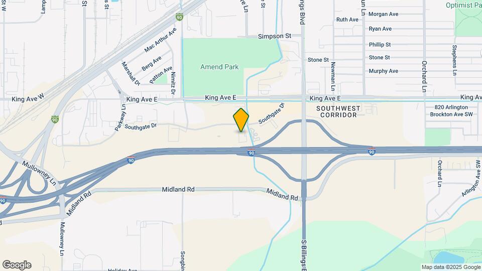 Furnished Studio-Billings - West End Map and Location Details