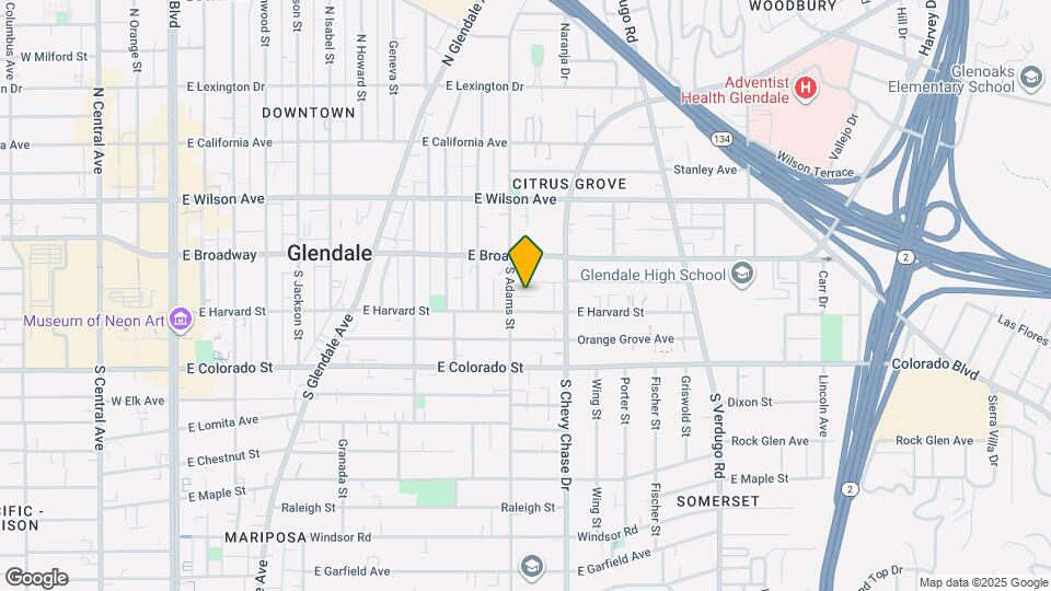 132 S Adams St, Unit 212 Map and Location Details