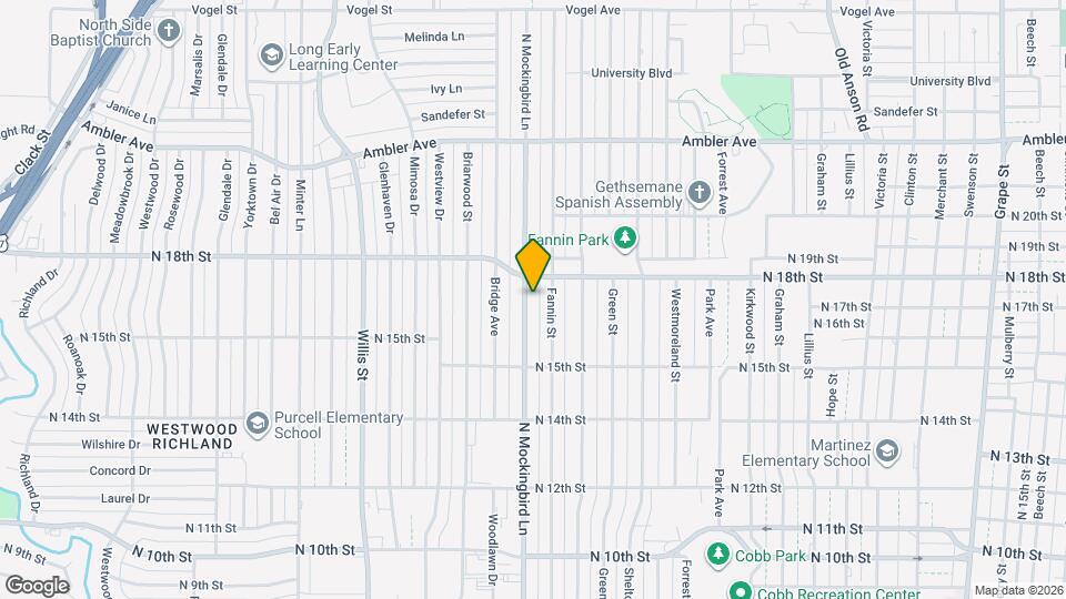 1701 N Mockingbird Ln Mapa y Detalles de la Ubicación