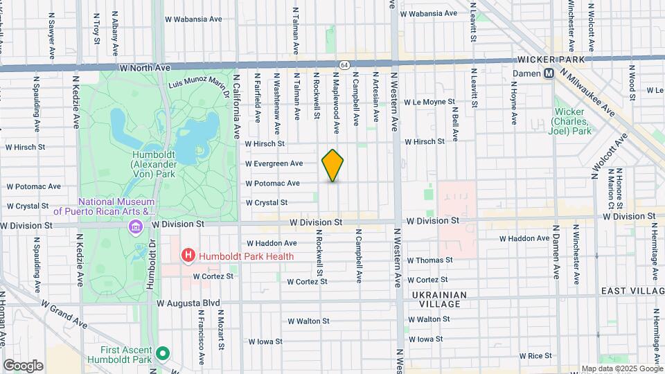 1254 N Maplewood Ave Map and Location Details